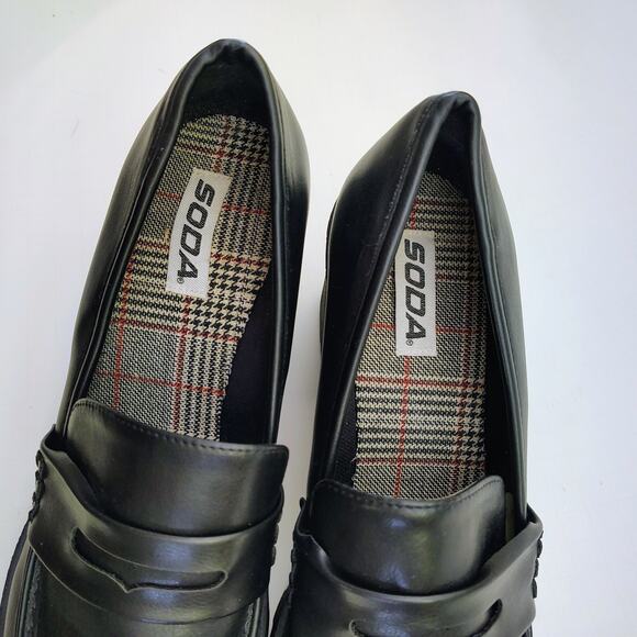 Vintage SODA Chunky Black Platform Block Heels Y2K Academia Whimsygoth 11M - Picture 5 of 9